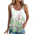 thumbnail image 1 of Lindreshi Tank Tops for Women 2024 Loose Fit 2024 Women's Spring and Summer New Tank Eyelet Embroidery Scoop Neck Fashion Print Casual Fashion Top Blouse, 1 of 7
