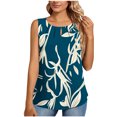 thumbnail image 1 of Lindreshi Tank Tops for Women Clearance Fashion Women Causal Round Neck Printing Blouse Sleeveless Elegant T-Shirt Summer Tank Tops, 1 of 6