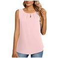 thumbnail image 1 of Lindreshi Tank Tops for Women Clearance Fashion Women Causal Round Neck Solid Color Blouse Sleeveless Elegant T-Shirt Summer Tank Tops, 1 of 6