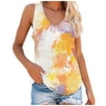 thumbnail image 1 of Lindreshi Tank Tops for Women Clearance Fashion Women Tie-Dye Printed Sleeveless Tops Casual Round Neck Pullover Vest, 1 of 3