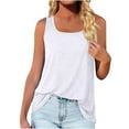 thumbnail image 1 of Lindreshi Tank Tops for Women Woman Blouses Solid Square Neck V-Neck Summer Sleeveless Tank Tops for Women, 1 of 8