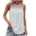 thumbnail image 1 of Lindreshi Tank Tops for Women Clearance Women Solid Lace Stitching Hollow Out Sleeveless Strapless Blouse, 1 of 7