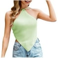 thumbnail image 1 of Lindreshi Tank Tops for Women Women's Casual Fashion Knitting Color Contrast Bandage Backless Tank Tops, 1 of 6