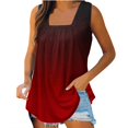 thumbnail image 1 of Lindreshi Tank Tops for Women Clearance Women's Fashion Solid Color Square-neck Comfortable Loose T-shirt Sleeveless Blouse Casual Tops, 1 of 4