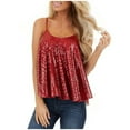 thumbnail image 1 of Lindreshi Tank Tops for Women Clearance Women's Summer Sexy Sequin Suspender Vest Sleeveless Tops, 1 of 8