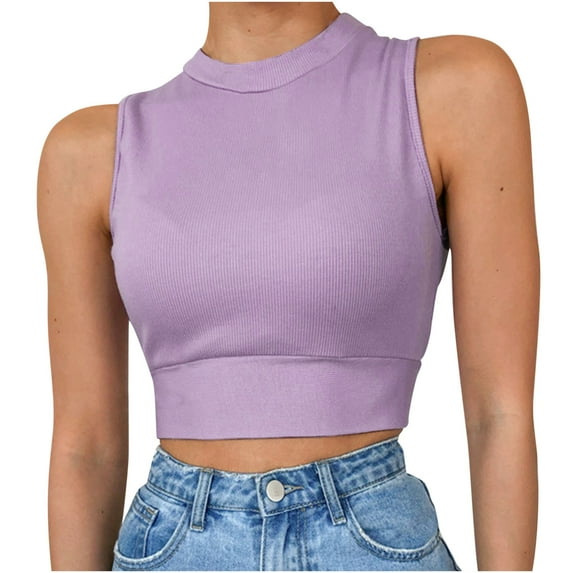 Lindreshi Tank Tops for Women Clearance Women's Tops Sleeveless Solid Color Vest Sexy T-shirt Fashion Blouse