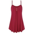 thumbnail image 1 of Lindreshi Tank Tops for Women Plus Size Women Summer Loose Button V Neck Cami Tank Tops Vest Blouse, 1 of 3