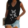 thumbnail image 1 of Lindreshi Tank Tops for Women Plus Size Women's Summer Casual Sleeveless Hot Diamond Special V-neck Comfortable Tank Top, 1 of 6