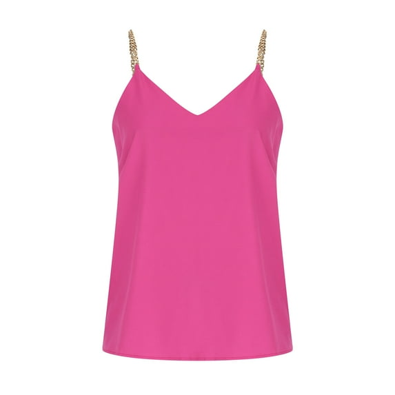 Lindreshi Tank Tops for Women Women Tops Chain Suspender Vintage Summer V Neck Sleeveless Tank Tops Blouse