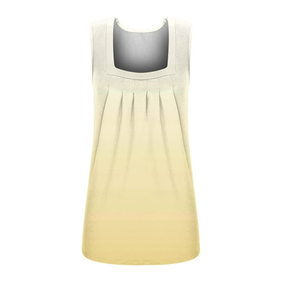 Lindreshi Tank Tops for Women Women's Fashion Solid Color Square-neck Comfortable Loose T-shirt Sleeveless Blouse Casual Tops