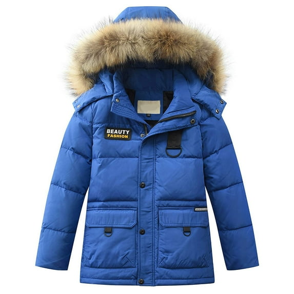 Lindreshi Toddler Boys Clothes Clearance Boys Winter Coat Kids Girls' Boys' Hooded down Winter Warm Jacket Puffers Outerwear