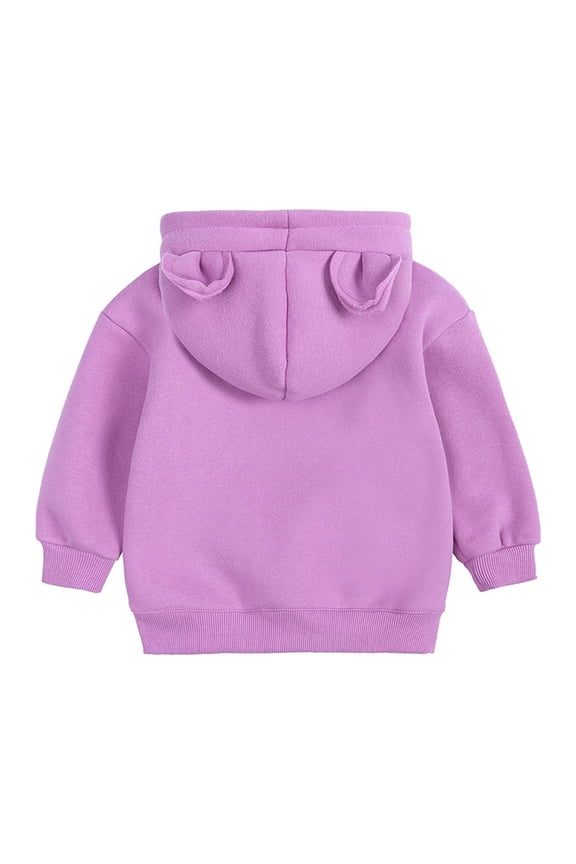 Toddler Girl Hoodie Zipper Front Spring Kids Hoodies Bear Ears Baby Boys Girls Hoody Children Pullover Outerwear