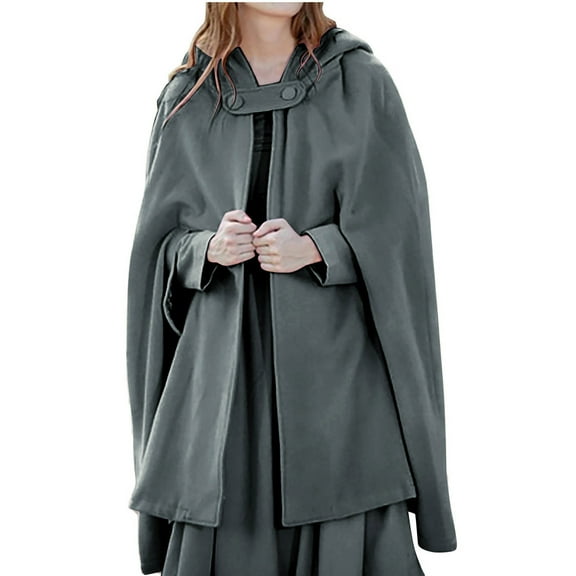 Lindreshi Trench Coat for Women Women Trench Coat Open Front Cardigan Jacket Coat Shawl Cape Cloak Mantle Plus