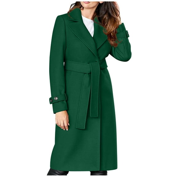 Lindreshi Trenchcoat Women's Winter Coats for Women TrendyWomens and Winter Lapel Woolen Cloth Coat Trench Jacket Long Overcoat Outwear