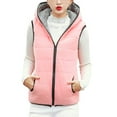 thumbnail image 1 of Lindreshi Vests for Women Womens-Color Hooded Vest for Women In A Short Cotton-Padded Jacket, 1 of 8