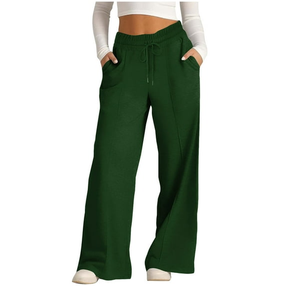Lindreshi Wide Leg Pants Woman Women Fashion Trousers Full Pants Casual Straight Solid Color Loose Casual Wide Leg Pants