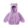 thumbnail image 1 of Lindreshi Winter Coats for Toddler Girls and Boys Toddler Baby Boys Girls Solid Color Plush Cute Bear Ears Winter Hoodie Coat Jacket, 1 of 6