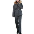 thumbnail image 1 of Lindreshi Winter Coats for Women 2025 Trendy Women's Fashion Winter Keep Warm Ski Suit Loose Coat Trousers Keep Warm Hooded Jacket, 1 of 5