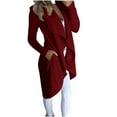 thumbnail image 1 of Lindreshi Winter Coats for Women Plus Size Clearance Women Casua Solid Long Sleeve Loose Turn-down Collar Outwear Coats Tops, 1 of 6