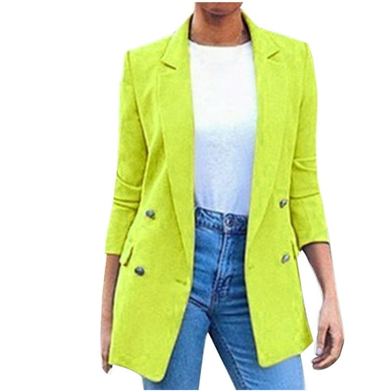 Lindreshi Winter Coats for Women Plus Size Clearance Womens Ladies Solid Turn Down Collar Jacket Long Sleeve Coat Outerwear