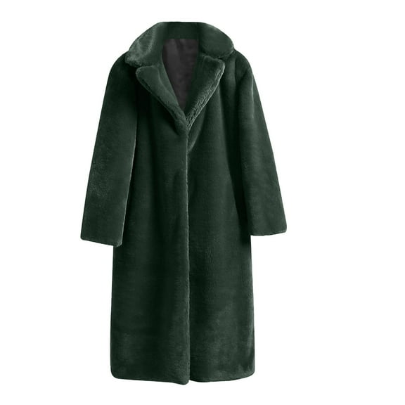 Lindreshi Winter Coats for Women Plus Size Women Winter Warm Coats Faux Coat Warm Furry Faux Jacket Long Sleeve Outerwear