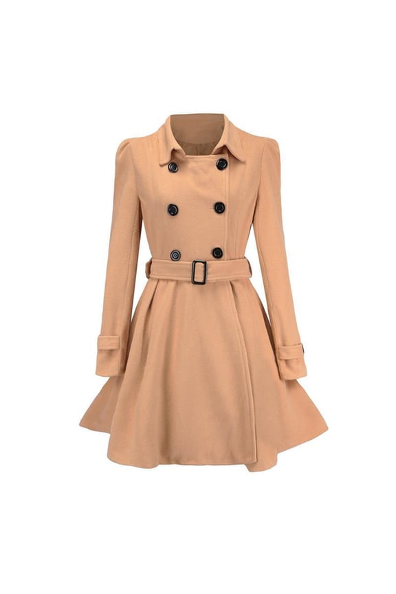 Winter Coats for Women Trendy Women Faux Wool Warm Slim Coat Jacket Thick-Parka Overcoat Long Winter Outwear