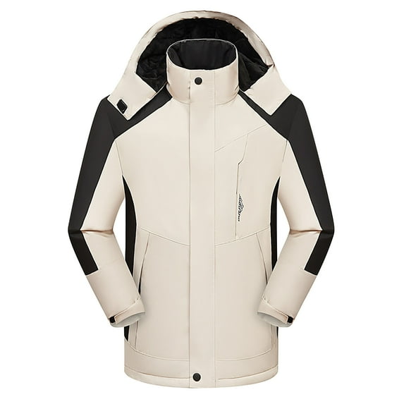 Lindreshi Winter Coats for Women Trendy Women's Winter Detachable Cap and Windproof Thickened Fleece Outdoor Sports Warm Jacket