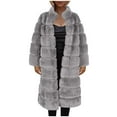 thumbnail image 1 of Lindreshi Winter Coats for Women Trendy Womens Ladies Warm Faux Furry Coat Jacket Winter Solid V-Neck Outerwear, 1 of 7
