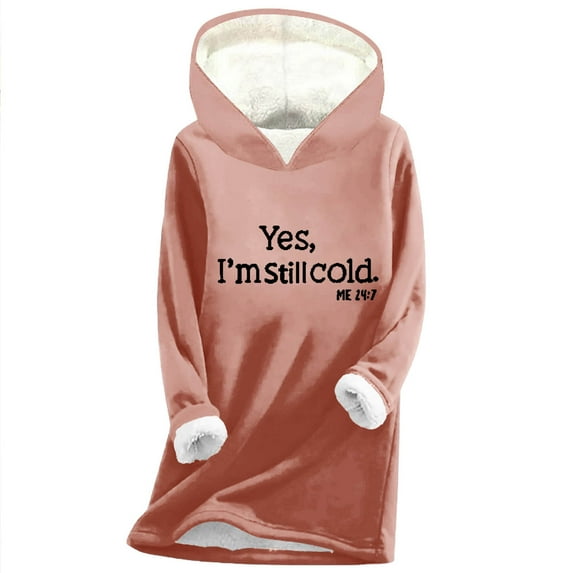 Lindreshi Winter Hoodies for Women's Digital Printed Plush And Thickened Fashionable Casual Long Sleeved Hooded Round Neck Sweatshirt