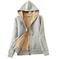 thumbnail image 1 of Lindreshi Winter Jackets Women Clearance Women's Long Hoodies Tunic Winter Warm Fleece Lined Zip up Hooded Sweatshirt Jacket Coat, 1 of 6