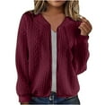 thumbnail image 1 of Lindreshi Winter Jackets Women Women CasualWinter Knitted Long Sleeved Solid Zippered Sweater Jacket, 1 of 6
