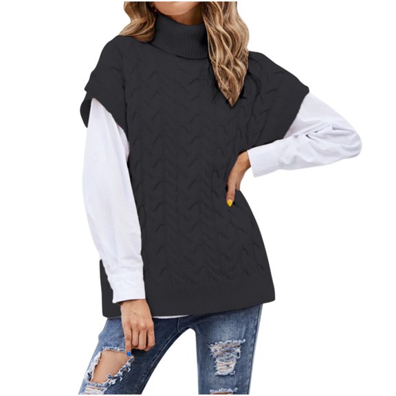 Lindreshi Winter Vest for Women Clearance Women Round-neck Multicolor Knitted Solid Sweater Casual Fashion Vest Jacket Coat Tops