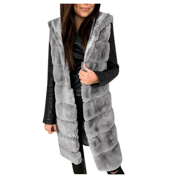 Lindreshi Winter Vests for Women 2023 Womens Faux-Fur' Gilet Vest Sleeveless Waistcoat Body Warmer Jacket Coat Outwear