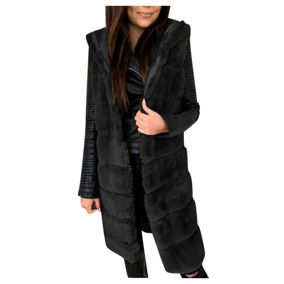Lindreshi Winter Vests for Women 2023 Womens Faux-Fur' Gilet Vest Sleeveless Waistcoat Body Warmer Jacket Coat Outwear