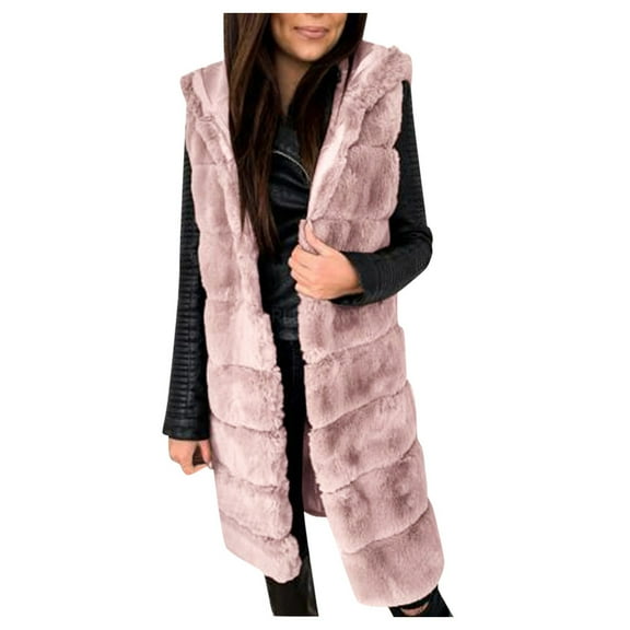Lindreshi Winter Vests for Women 2023 Womens Faux-Fur' Gilet Vest Sleeveless Waistcoat Body Warmer Jacket Coat Outwear