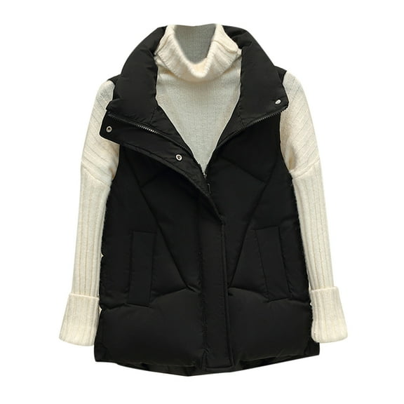 Lindreshi Winter Vests for Women Ladies Short Down Cotton Vest Outer Cotton Vest Jacket