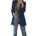 thumbnail image 1 of Lindreshi Womens Blazers for Work Professional Women Solid Long Sleeve Office Coat Cardigans Suit Long Jacket Tops, 1 of 5