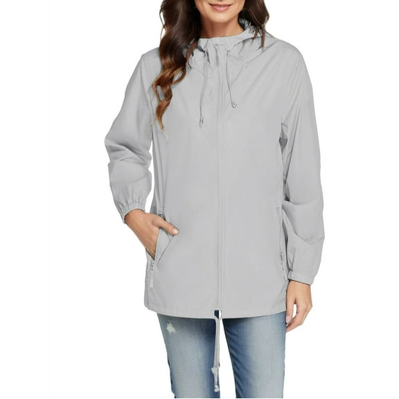 Lindreshi Womens Fall Fashion 2023 Zip up Hoodie Women Women Solid Color Rain Jacket Outdoor Hooded Windproof Loose with Pocket Coat
