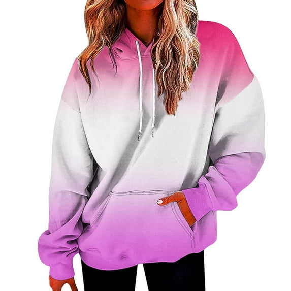 Lindreshi Womens Fall Fashion Hoodies for Women Women's Fashion Printed Pocket Long Sleeve Blouse Casual Tops Sweatershirt Button Hoodies