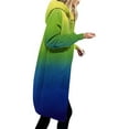 thumbnail image 1 of Lindreshi Womens Fall Fashion Jackets with Hood Women's Gradient Loose Long Sleeve Hoodie Sweater Top Long Coat, 1 of 5