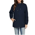 thumbnail image 1 of Lindreshi Womens Fall Fashion Zip up Hoodie Women Women Solid Color Rain Jacket Outdoor Hooded Windproof Loose with Pocket Coat, 1 of 9