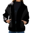 thumbnail image 1 of Lindreshi Womens Full-Zip Hooded Sweatshirt Women Casual Solid Long Sleeve Zipper Plush Warm Sweatshirt Tops, 1 of 9