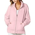 thumbnail image 1 of Lindreshi Womens Full-Zip Hooded Sweatshirt Women's Loose Long Sleeve Casual Zipper Tops Blouse with Pocket Sweatshirt Jackets, 1 of 9