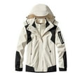 thumbnail image 1 of Lindreshi Womens Jackets with Hood on Clearance Women's Sprinting Suit Removable Three In One Or Two Piece Outdoor Ski Riding Suit Hooded Warm Coat, 1 of 3