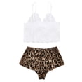 thumbnail image 1 of Lindreshi Womens Pajamas Sets Leopard Print Lingerie Silk Underwear Sleepwear Nightdress Pajamas Satin, 1 of 9