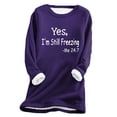 thumbnail image 1 of Lindreshi Womens Pajamas Tops Winter Fashion Woman Long Sleeve Round Neck Printing Blouse Causal Pullover Long Sleeve Tops, 1 of 3