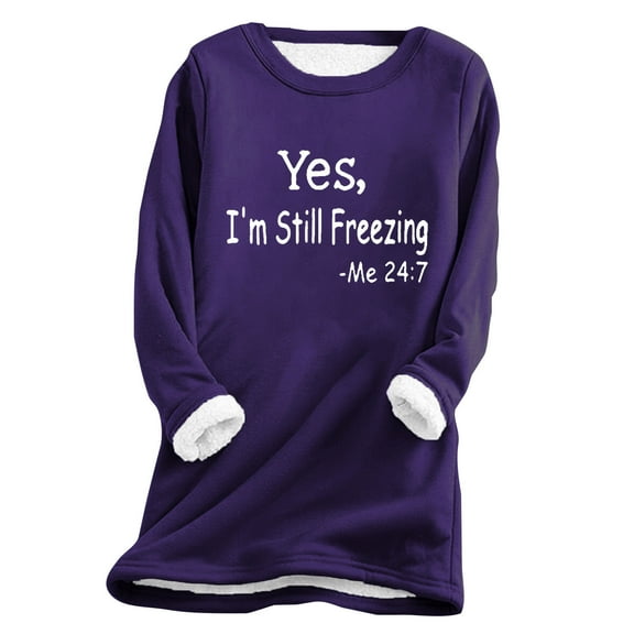 Lindreshi Womens Pajamas Tops Winter Fashion Woman Long Sleeve Round Neck Printing Blouse Causal Pullover Long Sleeve Tops