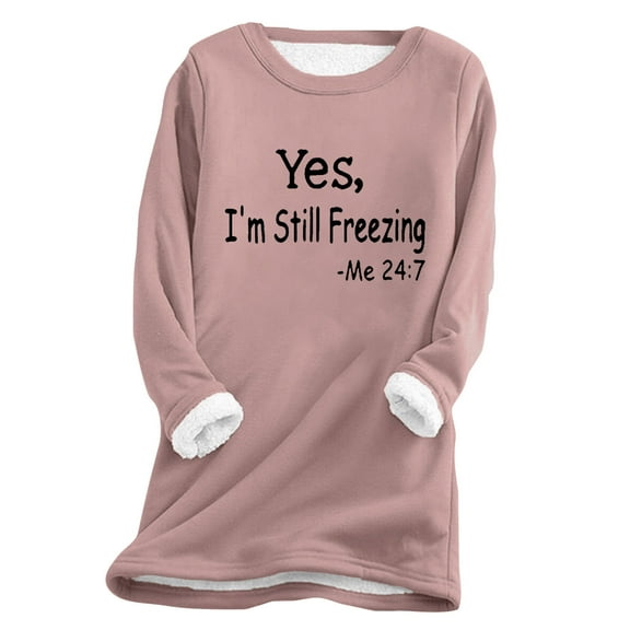 Lindreshi Womens Pajamas Tops Winter Fashion Woman Long Sleeve Round Neck Printing Blouse Causal Pullover Long Sleeve Tops