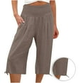 thumbnail image 1 of Lindreshi Womens Pants Clearance Women's Loose Shrink Wide Leg Pants High Waisted Straight Pants, 1 of 6