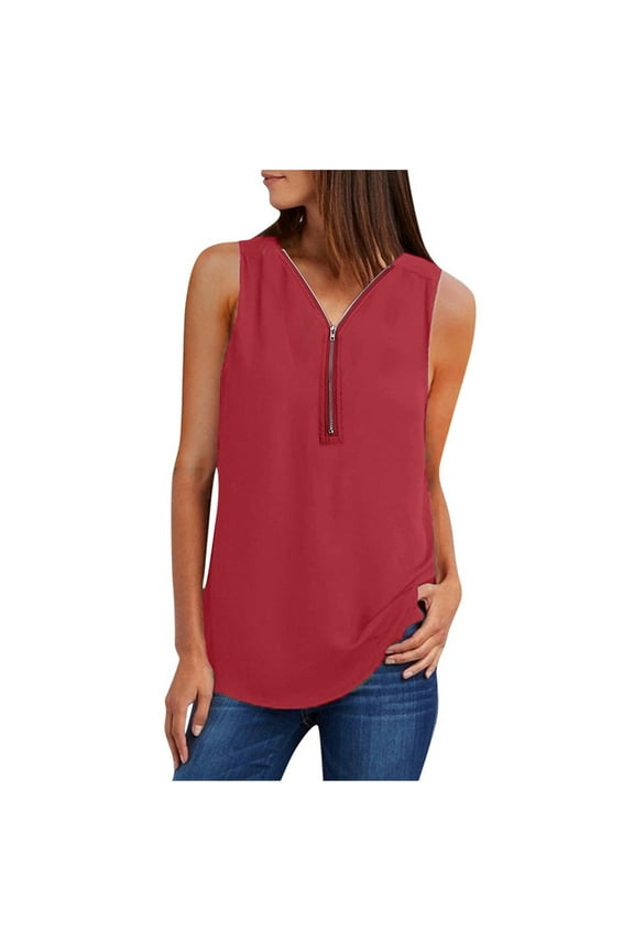 Womens Plus Size 5.00 Womens Casual Vest Shirt Ladies V Neck Sleeveless Loose T-shirt Blouse Tee Top